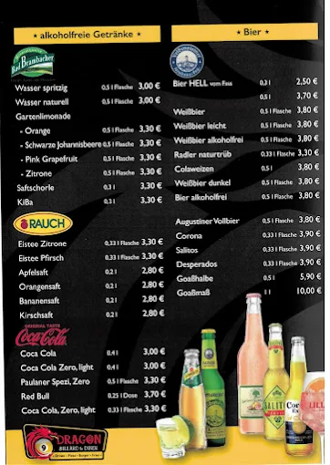 Dragon Billard & Diner Wackersdorf  menu 1