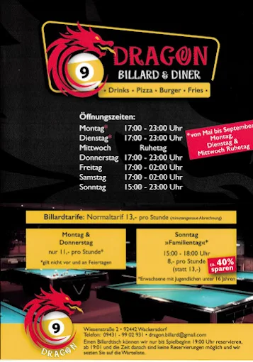 Dragon Billard & Diner Wackersdorf  menu 3