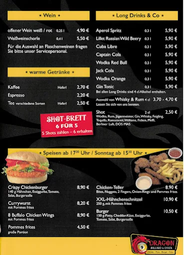 Dragon Billard & Diner Wackersdorf  menu 4